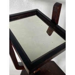 ANTICA PICCOLA STRETTA TOILETTE PSICHE IMPERO SPECCHIO LEGNO NOCE TORNITA VANO