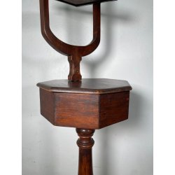 ANTICA PICCOLA STRETTA TOILETTE PSICHE IMPERO SPECCHIO LEGNO NOCE TORNITA VANO