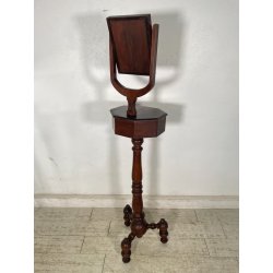 ANTICA PICCOLA STRETTA TOILETTE PSICHE IMPERO SPECCHIO LEGNO NOCE TORNITA VANO