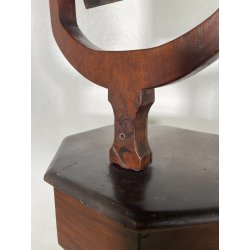 ANTICA PICCOLA STRETTA TOILETTE PSICHE IMPERO SPECCHIO LEGNO NOCE TORNITA VANO