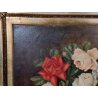 ANTICO QUADRO DIPINTO OLIO TAVOLA L. Salomoni NATURA MORTA Vaso Fiori ROSE frame