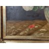 ANTICO QUADRO DIPINTO OLIO TAVOLA L. Salomoni NATURA MORTA Vaso Fiori ROSE frame