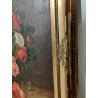 ANTICO QUADRO DIPINTO OLIO TAVOLA L. Salomoni NATURA MORTA Vaso Fiori ROSE frame