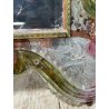ANTICA SPECCHIERA VENEZIANA EPOCA '900 DECORO FLOREALE VETRO VERDE ROSA SPECCHIO