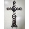 ANTICO CROCIFISSO GHISA/FERRO NEOGOTICO CROCE ORNAMENTALE RELIGIOSO 105 cm/h 800