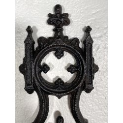 ANTICO CROCIFISSO GHISA/FERRO NEOGOTICO CROCE ORNAMENTALE RELIGIOSO 105 cm/h 800