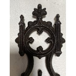 ANTICO CROCIFISSO GHISA/FERRO NEOGOTICO CROCE ORNAMENTALE RELIGIOSO 105 cm/h 800