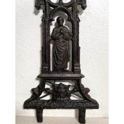 ANTICO CROCIFISSO GHISA/FERRO NEOGOTICO CROCE ORNAMENTALE RELIGIOSO 105 cm/h 800
