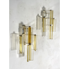 COPPIA APPLIQUE VETRO MURANO DESIGN STILE Venini "Triedri" WALL LAMP SCONCE '70