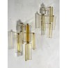 COPPIA APPLIQUE VETRO MURANO DESIGN STILE Venini "Triedri" WALL LAMP SCONCE '70