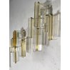 COPPIA APPLIQUE VETRO MURANO DESIGN STILE Venini "Triedri" WALL LAMP SCONCE '70