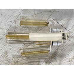 COPPIA APPLIQUE VETRO MURANO DESIGN STILE Venini "Triedri" WALL LAMP SCONCE '70