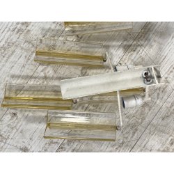 COPPIA APPLIQUE VETRO MURANO DESIGN STILE Venini "Triedri" WALL LAMP SCONCE '70