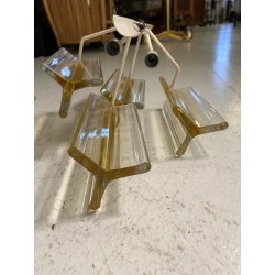 COPPIA APPLIQUE VETRO MURANO DESIGN STILE Venini "Triedri" WALL LAMP SCONCE '70