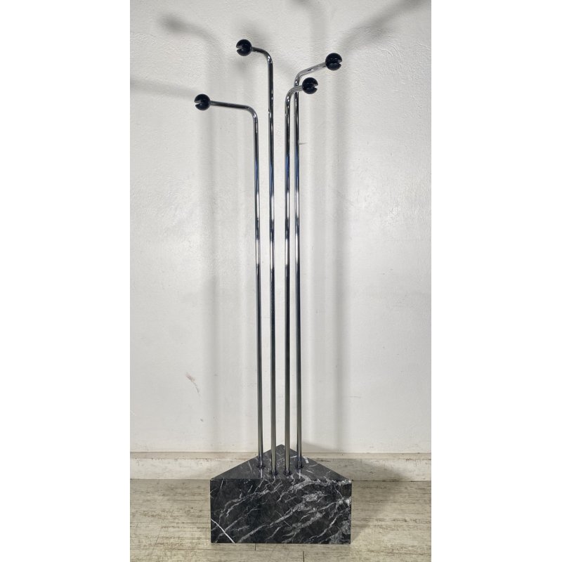 APPENDIABITI DA TERRA DESIGN ANNI 70 MARMO ACCIAIO VINTAGE ATTACCAPANNI MODERN
