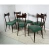 LOTTO 6 SEDIE DESIGN ANNI 70 STILE ICO PARISI LEGNO E SKY VINTAGE CHAIR PRANZO