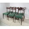 LOTTO 6 SEDIE DESIGN ANNI 70 STILE ICO PARISI LEGNO E SKY VINTAGE CHAIR PRANZO