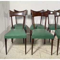 LOTTO 6 SEDIE DESIGN ANNI 70 STILE ICO PARISI LEGNO E SKY VINTAGE CHAIR PRANZO
