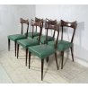 LOTTO 6 SEDIE DESIGN ANNI 70 STILE ICO PARISI LEGNO E SKY VINTAGE CHAIR PRANZO