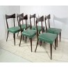 LOTTO 6 SEDIE DESIGN ANNI 70 STILE ICO PARISI LEGNO E SKY VINTAGE CHAIR PRANZO