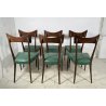 LOTTO 6 SEDIE DESIGN ANNI 70 STILE ICO PARISI LEGNO E SKY VINTAGE CHAIR PRANZO