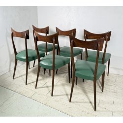 LOTTO 6 SEDIE DESIGN ANNI 70 STILE ICO PARISI LEGNO E SKY VINTAGE CHAIR PRANZO