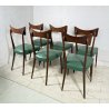 LOTTO 6 SEDIE DESIGN ANNI 70 STILE ICO PARISI LEGNO E SKY VINTAGE CHAIR PRANZO