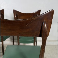 LOTTO 6 SEDIE DESIGN ANNI 70 STILE ICO PARISI LEGNO E SKY VINTAGE CHAIR PRANZO