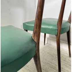 LOTTO 6 SEDIE DESIGN ANNI 70 STILE ICO PARISI LEGNO E SKY VINTAGE CHAIR PRANZO