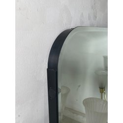 GRANDE SPECCHIRA VINTAGE 3 LUCI OTTONE VETRO OPALINO CALLE SPECCHIO ATT A. LELLI