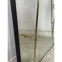 GRANDE SPECCHIRA VINTAGE 3 LUCI OTTONE VETRO OPALINO CALLE SPECCHIO ATT A. LELLI