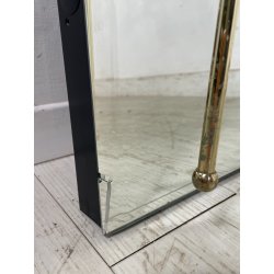 GRANDE SPECCHIRA VINTAGE 3 LUCI OTTONE VETRO OPALINO CALLE SPECCHIO ATT A. LELLI