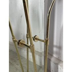 GRANDE SPECCHIRA VINTAGE 3 LUCI OTTONE VETRO OPALINO CALLE SPECCHIO ATT A. LELLI