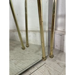 GRANDE SPECCHIRA VINTAGE 3 LUCI OTTONE VETRO OPALINO CALLE SPECCHIO ATT A. LELLI