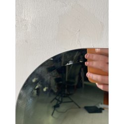 GRANDE SPECCHIRA VINTAGE 3 LUCI OTTONE VETRO OPALINO CALLE SPECCHIO ATT A. LELLI