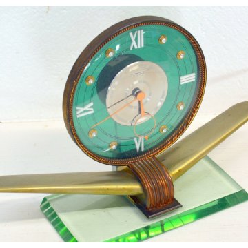 INCREDIBILE OROLOGIO IATOS FUTURISTA DESIGN AEREO VETRO MURANO FONTANARTE TAVOLO