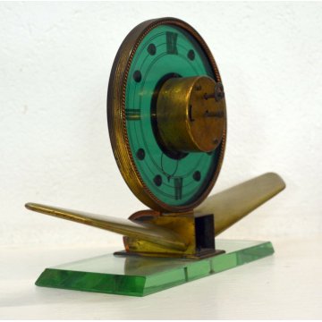 INCREDIBILE OROLOGIO IATOS FUTURISTA DESIGN AEREO VETRO MURANO FONTANARTE TAVOLO