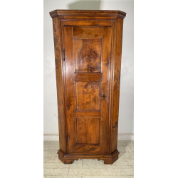 ANTICA ANGOLIERA epoca '800 LEGNO NOCE ANTA 4 RIPIANI MOBILE AD ANGOLO STIPO OLD