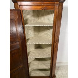 ANTICA ANGOLIERA epoca '800 LEGNO NOCE ANTA 4 RIPIANI MOBILE AD ANGOLO STIPO OLD