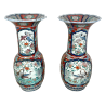 ANTICA COPPIA VASI GIAPPONESI EPOCA 1930 PORCELLANA ARITA IMARI DECORO FIORI