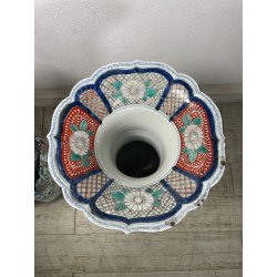 ANTICA COPPIA VASI GIAPPONESI EPOCA 1930 PORCELLANA ARITA IMARI DECORO FIORI