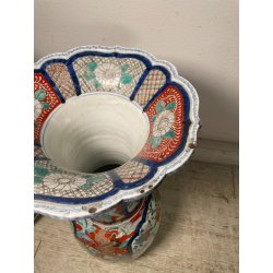 ANTICA COPPIA VASI GIAPPONESI EPOCA 1930 PORCELLANA ARITA IMARI DECORO FIORI