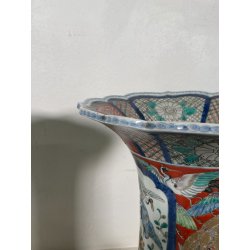 ANTICA COPPIA VASI GIAPPONESI EPOCA 1930 PORCELLANA ARITA IMARI DECORO FIORI