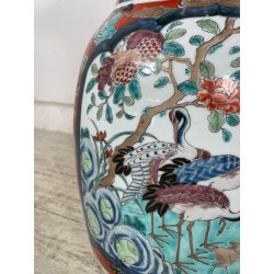 ANTICA COPPIA VASI GIAPPONESI EPOCA 1930 PORCELLANA ARITA IMARI DECORO FIORI