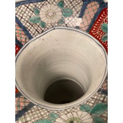 ANTICA COPPIA VASI GIAPPONESI EPOCA 1930 PORCELLANA ARITA IMARI DECORO FIORI