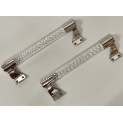 Coppia MANIGLIA Vetro Murano Torciglioni DESIGN Barovier 1950 Maniglie PORTA