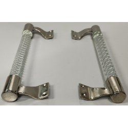 Coppia MANIGLIA Vetro Murano Torciglioni DESIGN Barovier 1950 Maniglie PORTA