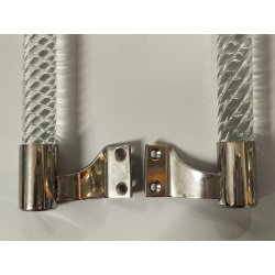 Coppia MANIGLIA Vetro Murano Torciglioni DESIGN Barovier 1950 Maniglie PORTA