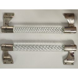 Coppia MANIGLIA Vetro Murano Torciglioni DESIGN Barovier 1950 Maniglie PORTA