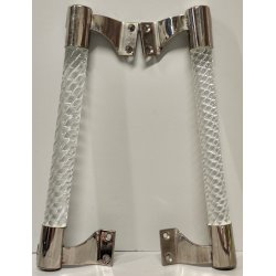 Coppia MANIGLIA Vetro Murano Torciglioni DESIGN Barovier 1950 Maniglie PORTA